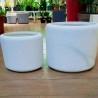 pot résine rond blanc 38cm / 38 cm