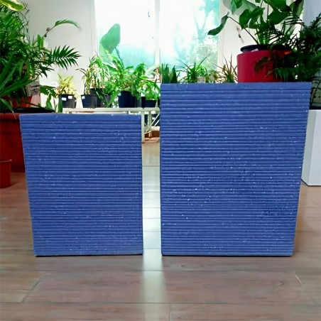 pot résine mi haute bleu 35 cm*35*45cm